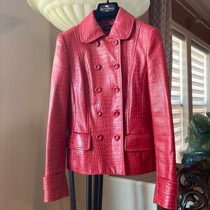 Beautiful soft red Escada leather jacket